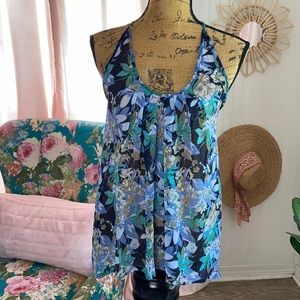Express Floral Racerback Tank Sz S